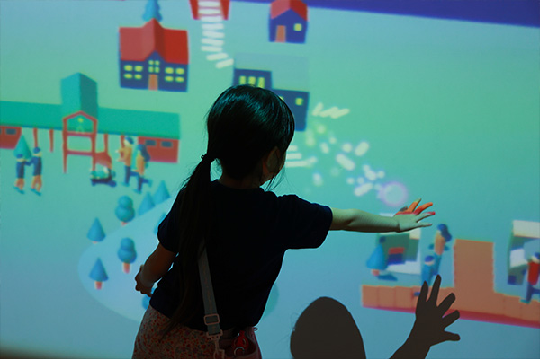 線路がひかれ、街ができる。そんな体験ができるデジタル体験コンテンツ。