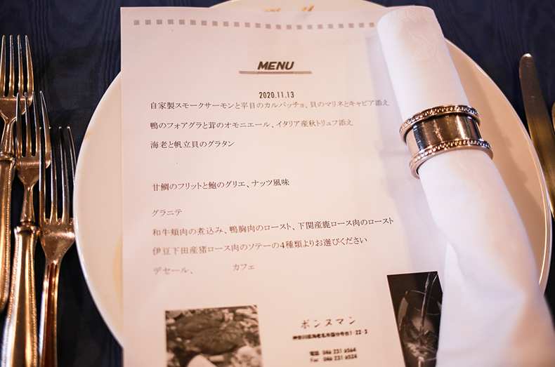 オーダーしたのは10,000円のディナーコース